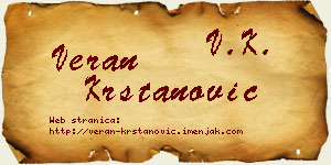 Veran Krstanović vizit kartica